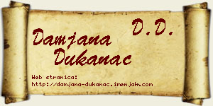 Damjana Dukanac vizit kartica